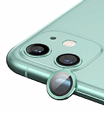 iPhone 12 mini 5.4 inç Metal Kenarlı Cam Yeşil Kamera Lensi Koruyucu