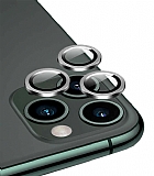 Apple iPhone 12 Pro Max 6.7 inç Metal Kenarlı Cam Silver Kamera Lensi Koruyucu