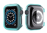 Apple Watch 4 Şeffaf Mavi Silikon Kılıf ve Ekran Koruyucu 44 mm