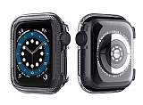 Apple Watch 4 effaf Siyah Silikon Klf ve Ekran Koruyucu 44 mm