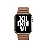 Apple Watch 4 / Watch 5 Kahverengi Deri Kordon 44 mm