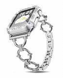 Apple Watch Taşlı Silver Metal Kordon (38 mm)