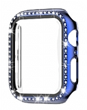Apple Watch Taşlı Mavi Rubber Kılıf 44 mm