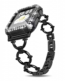 Apple Watch Taşlı Siyah Metal Kordon (42 mm)