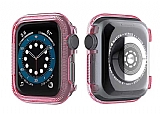 Apple Watch 4 Şeffaf Pembe Silikon Kılıf ve Ekran Koruyucu 40 mm