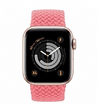 Buff Apple Watch Pink Braided Örgü Kordon 45mm Extra Large