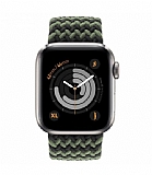 Buff Apple Watch Black-Green Braided Örgü Kordon 45mm Extra Large