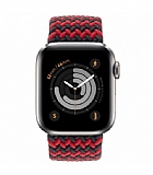 Buff Apple Watch Black-Red Braided Örgü Kordon 45mm Small