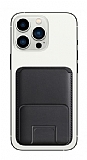 Buff iPhone WalletMag Standlı Siyah Deri Cüzdan