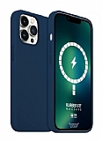 Buff Rubber Fit iPhone 12 / 12 Pro MagSafe Özellikli Navy Blue Silikon Kılıf