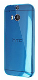 Dafoni Aircraft HTC One M8 Ultra İnce Şeffaf Mavi Silikon Kılıf