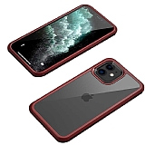 Dafoni Extra iPhone 12 360 Derece Koruma Cam Kırmızı Kılıf
