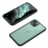 Dafoni Extra iPhone 13 Mini 360 Derece Koruma Cam Yeşil Kılıf