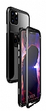 Dafoni Glass Guard iPhone 11 Pro Metal Kenarl Cam Siyah Klf