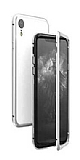 Dafoni Glass Guard iPhone XR Metal Kenarl Cam Beyaz Klf