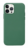 Dafoni iPhone 13 Pro Max Deri Yeşil Rubber Kılıf