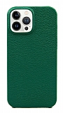 Dafoni iPhone 13 Pro Yeşil Deri Rubber Kılıf