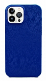 Dafoni iPhone 13 Pro Mavi Deri Rubber Kılıf