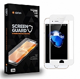 Dafoni iPhone SE 2022 Full Tempered Glass Premium Beyaz Cam Ekran Koruyucu