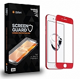 Dafoni iPhone SE 2022 Full Tempered Glass Premium Kırmızı Cam Ekran Koruyucu