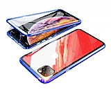 Dafoni Magnet Glass iPhone 11 Pro Max 360 Derece Koruma Cam Mavi Kılıf