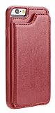Dafoni Retro iPhone 7 / 8 Cüzdanlı Kırmızı Rubber Kılıf