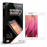 Dafoni Samsung Galaxy C7 Pro Tempered Glass Premium Full Beyaz Cam Ekran Koruyucu