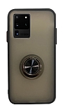 Dafoni Union Ring Samsung Galaxy S20 Ultra Sper Koruma Siyah Klf