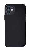 Eiroo iPhone 12 Mini 5.4 inç Ultra İnce Mat Siyah Rubber Kılıf