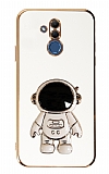 Eiroo Astronot Huawei Mate 20 Lite Standl Beyaz Silikon Klf