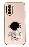 Eiroo Astronot Huawei Nova Y70 Standlı Pembe Silikon Kılıf