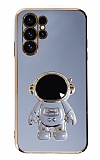 Eiroo Astronot Samsung Galaxy S23 Ultra Standl Mavi Silikon Klf