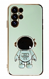 Eiroo Astronot Samsung Galaxy S23 Ultra Standl Yeil Silikon Klf