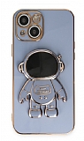 Eiroo Astronot iPhone 13 Standlı Mavi Silikon Kılıf