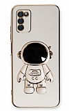 Eiroo Astronot Samsung Galaxy A03s Standl Beyaz Silikon Klf