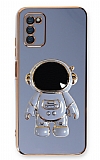 Eiroo Astronot Samsung Galaxy A03s Standl Mavi Silikon Klf