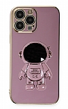 Eiroo Astronot iPhone 14 Pro Max Standl Mor Silikon Klf