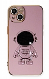 Eiroo Astronot iPhone 14 Standl Mor Silikon Klf
