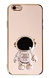 Eiroo Astronot iPhone 6 / 6S Standlı Pembe Silikon Kılıf