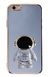 Eiroo Astronot iPhone 6 / 6S Standlı Mavi Silikon Kılıf