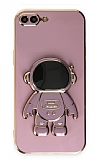 Eiroo Astronot iPhone 7 Plus / 8 Plus Standlı Mor Silikon Kılıf