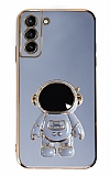 Eiroo Astronot Samsung Galaxy S21 Plus Standl Mavi Silikon Klf