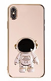 Eiroo Astronot iPhone X / XS Standlı Pembe Silikon Kılıf