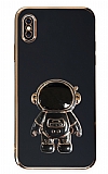 Eiroo Astronot iPhone X / XS Standlı Siyah Silikon Kılıf
