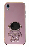 Eiroo Astronot iPhone XR Standlı Mor Silikon Kılıf
