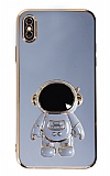Eiroo Astronot iPhone XR Standlı Mavi Silikon Kılıf