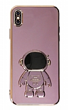 Eiroo Astronot iPhone XS Max Standl Mor Silikon Klf