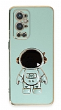 Eiroo Astronot OnePlus 9 Pro Standl Yeil Silikon Klf