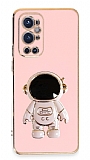 Eiroo Astronot OnePlus 9 Pro Standlı Pembe Silikon Kılıf