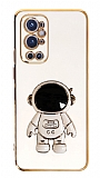 Eiroo Astronot OnePlus 9 Pro Standl Beyaz Silikon Klf
